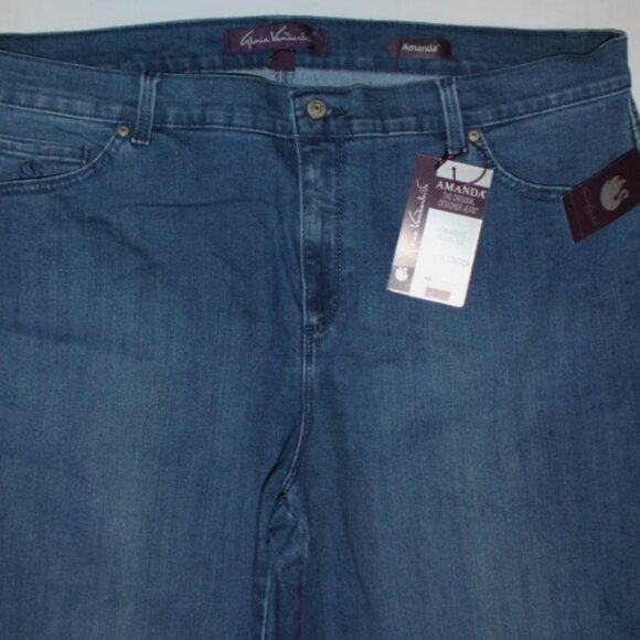 Gloria Vanderbilt Plus Size Jeans 20 W Short Amanda Blue Stretch Denim Pants NWT - Picture 3 of 5